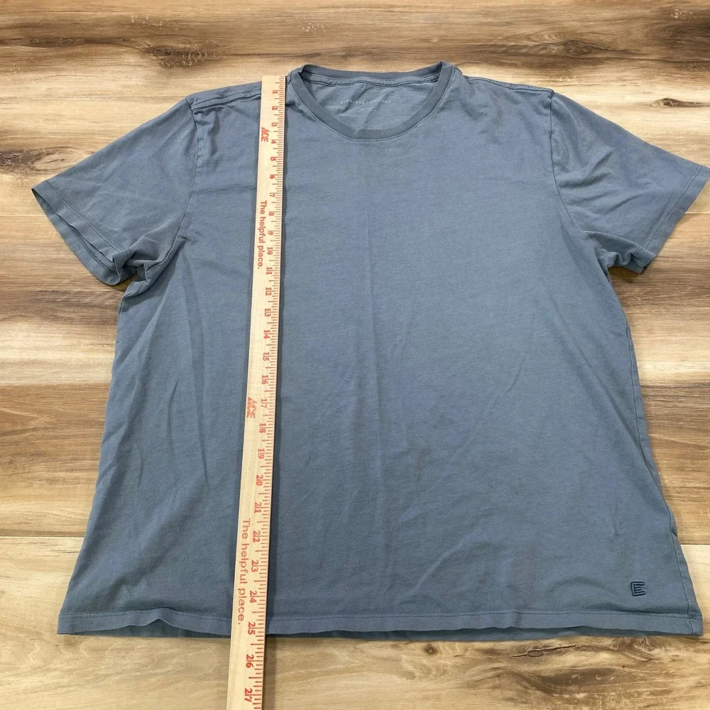 Everlane T-Shirt Men Large Organic Cotton Crew Neck Slate Blue Gray Minimalist - Picture 4 of 9